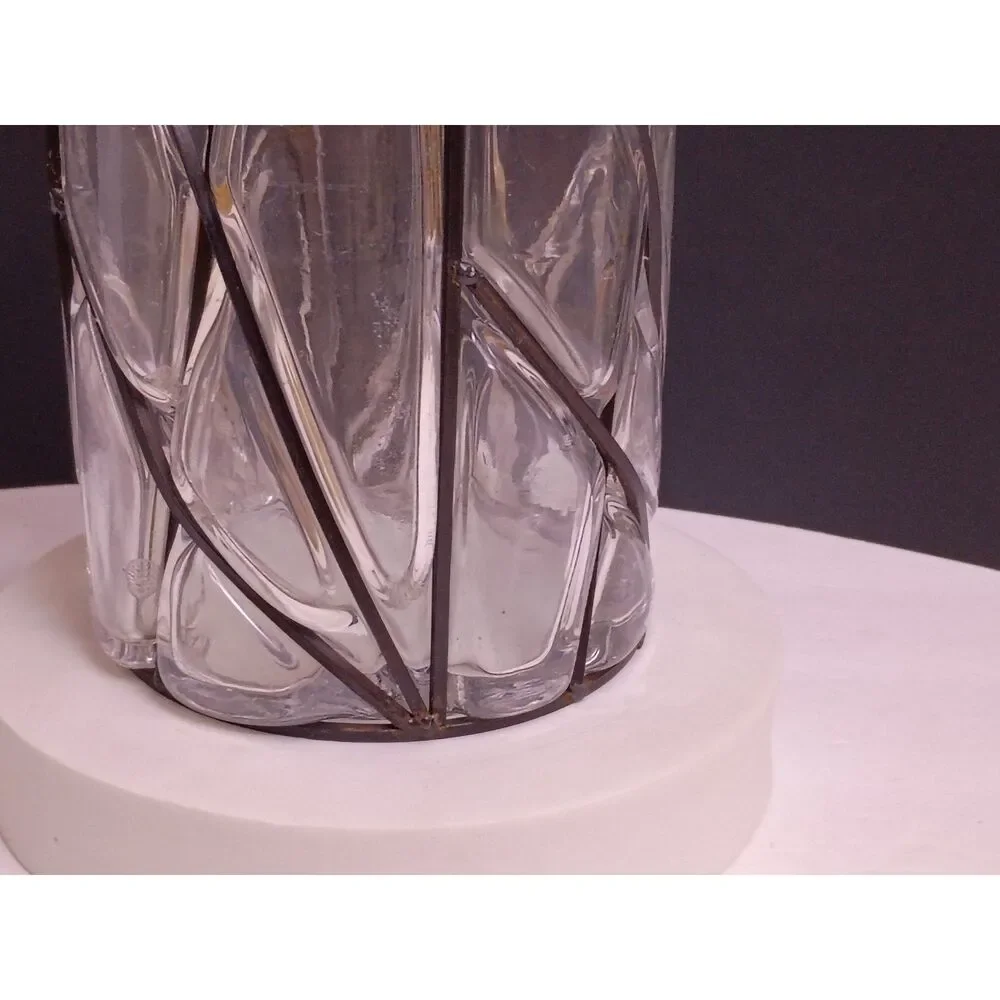 Geometric Molded Glass Industrial Style Farmhouse Everyday Vase - Picture 10 of 10